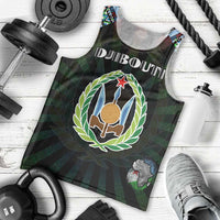 Personalized Djibouti Roots Men Tank Top African Map in Fingerprint and Tribal Colors