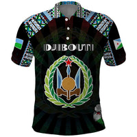 Personalized Djibouti Roots Polo Shirt African Map in Fingerprint and Tribal Colors