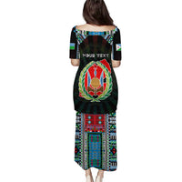 Personalized Djibouti Roots Puletasi African Map in Fingerprint and Tribal Colors