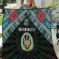 Djibouti Roots Quilt African Map in Fingerprint and Tribal Colors