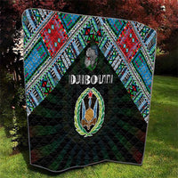 Djibouti Roots Quilt African Map in Fingerprint and Tribal Colors