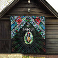 Djibouti Roots Quilt African Map in Fingerprint and Tribal Colors
