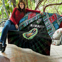 Djibouti Roots Quilt African Map in Fingerprint and Tribal Colors