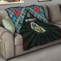 Djibouti Roots Quilt African Map in Fingerprint and Tribal Colors