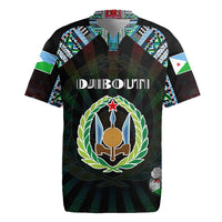 Personalized Djibouti Roots Rugby Jersey African Map in Fingerprint and Tribal Colors