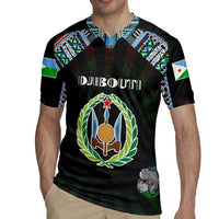 Personalized Djibouti Roots Rugby Jersey African Map in Fingerprint and Tribal Colors