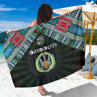 Djibouti Roots Sarong African Map in Fingerprint and Tribal Colors