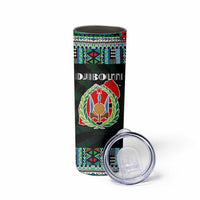 Djibouti Roots Skinny Tumbler African Map in Fingerprint and Tribal Colors