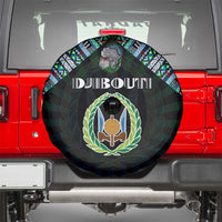 Djibouti Roots Spare Tire Cover African Map in Fingerprint and Tribal Colors