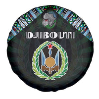 Djibouti Roots Spare Tire Cover African Map in Fingerprint and Tribal Colors