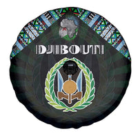 Djibouti Roots Spare Tire Cover African Map in Fingerprint and Tribal Colors