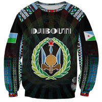 Personalized Djibouti Roots Sweatshirt African Map in Fingerprint and Tribal Colors
