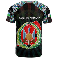 Personalized Djibouti Roots T Shirt African Map in Fingerprint and Tribal Colors