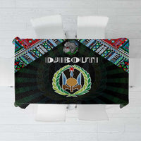 Djibouti Roots Tablecloth African Map in Fingerprint and Tribal Colors