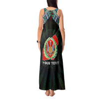 Personalized Djibouti Roots Tank Maxi Dress African Map in Fingerprint and Tribal Colors