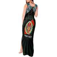 Personalized Djibouti Roots Tank Maxi Dress African Map in Fingerprint and Tribal Colors