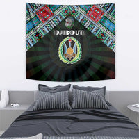 Djibouti Roots Tapestry African Map in Fingerprint and Tribal Colors