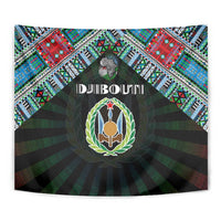 Djibouti Roots Tapestry African Map in Fingerprint and Tribal Colors