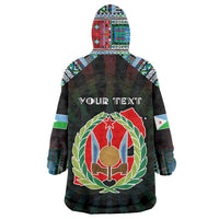 Personalized Djibouti Roots Wearable Blanket Hoodie African Map in Fingerprint and Tribal Colors