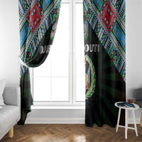 Djibouti Roots Window Curtain African Map in Fingerprint and Tribal Colors