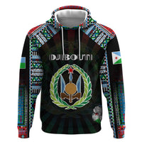Personalized Djibouti Roots Zip Hoodie African Map in Fingerprint and Tribal Colors