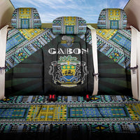 Gabon Roots Back Car Seat Cover African Map in Fingerprint and Tribal Colors