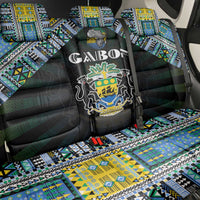 Gabon Roots Back Car Seat Cover African Map in Fingerprint and Tribal Colors