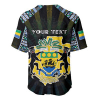 Personalized Gabon Roots Baseball Jersey African Map in Fingerprint and Tribal Colors