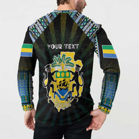 Personalized Gabon Roots Button Sweatshirt African Map in Fingerprint and Tribal Colors