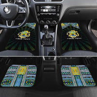 Gabon Roots Car Mats African Map in Fingerprint and Tribal Colors