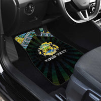 Gabon Roots Car Mats African Map in Fingerprint and Tribal Colors