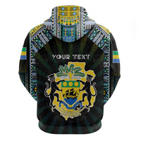 Personalized Gabon Roots Hoodie African Map in Fingerprint and Tribal Colors