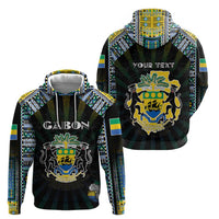 Personalized Gabon Roots Hoodie African Map in Fingerprint and Tribal Colors