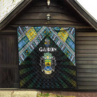 Gabon Roots Quilt African Map in Fingerprint and Tribal Colors