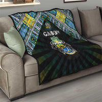 Gabon Roots Quilt African Map in Fingerprint and Tribal Colors