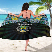 Gabon Roots Sarong African Map in Fingerprint and Tribal Colors