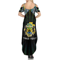 Personalized Gabon Roots Summer Maxi Dress African Map in Fingerprint and Tribal Colors
