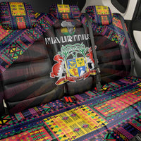 Mauritius Roots Back Car Seat Cover African Map in Fingerprint and Tribal Colors