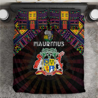 Mauritius Roots Bedding Set African Map in Fingerprint and Tribal Colors