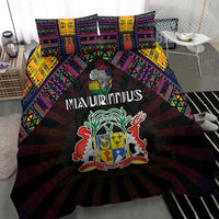 Mauritius Roots Bedding Set African Map in Fingerprint and Tribal Colors