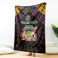 Mauritius Roots Blanket African Map in Fingerprint and Tribal Colors