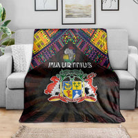 Mauritius Roots Blanket African Map in Fingerprint and Tribal Colors