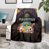 Mauritius Roots Blanket African Map in Fingerprint and Tribal Colors