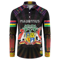 Personalized Mauritius Roots Button Sweatshirt African Map in Fingerprint and Tribal Colors
