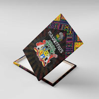 Mauritius Roots Canvas Wall Art African Map in Fingerprint and Tribal Colors