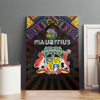Mauritius Roots Canvas Wall Art African Map in Fingerprint and Tribal Colors
