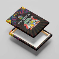 Mauritius Roots Canvas Wall Art African Map in Fingerprint and Tribal Colors