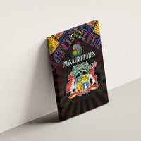 Mauritius Roots Canvas Wall Art African Map in Fingerprint and Tribal Colors