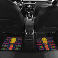 Mauritius Roots Car Mats African Map in Fingerprint and Tribal Colors