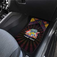 Mauritius Roots Car Mats African Map in Fingerprint and Tribal Colors
